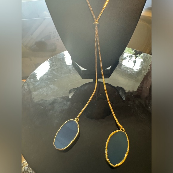 Vtg Bolo Gold/Glass necklace - Picture 2 of 5